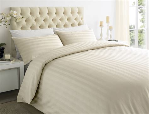 250 Thread Count Egyptian Cotton Sateen Stripe Duvet Quilt Cover Bedding Set Ebay