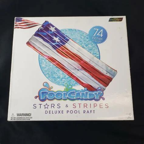 Pool Candy Stars And Stripes Deluxe Pool Raft 74 X 30 Usa4402us New 2399 Picclick