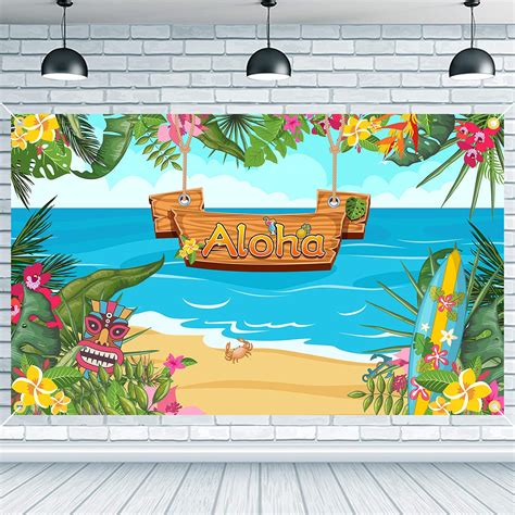 Buy Cavla Summer Aloha Luau Party Backdrop Banner X Inch Large Size Hawaiian Aloha