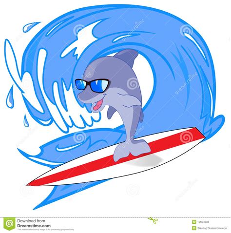 dolphin surfer stock vector illustration  surfing