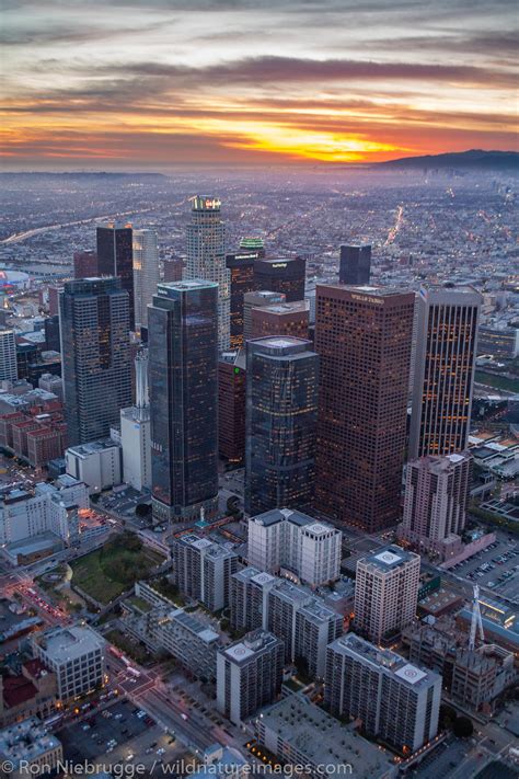 Aerial View Of Downtown Los Angeles California Photos By Ron Niebrugge