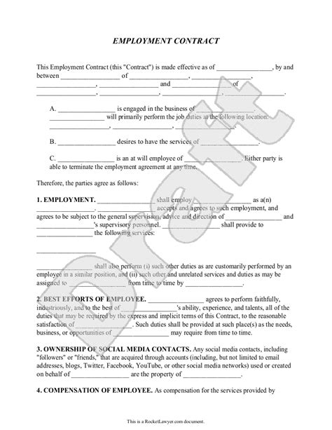 Free Employment Contract Template And Faqs Rocket Lawyer