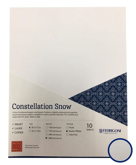 Constellation Snow Specialty Paper 10sheets Per Pack Prestige Paper