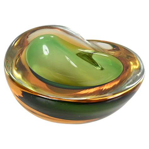 Murano Amber Glass Bowl At Stdibs