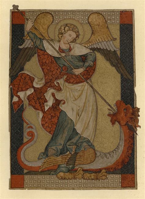 St Michael The Archangel Defeating Satan Depicted As A Dragon