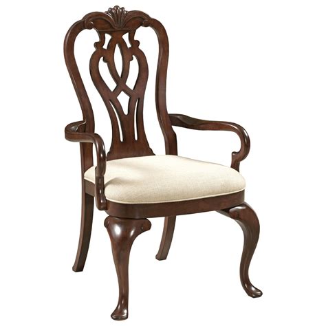 24¬ωw x 19d x 43h, 6 side chairs. Kincaid Furniture Hadleigh 607-637 Traditional Queen Anne ...