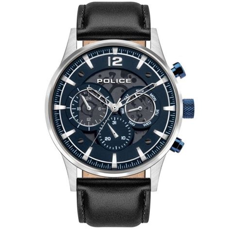 police gents driver black leather strap watch men s watches from faith jewellers uk