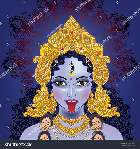 Indian Hindi Goddess Kali Vector Illustration Indian Hindi Indian Art Kali Ma Leg Art Kali