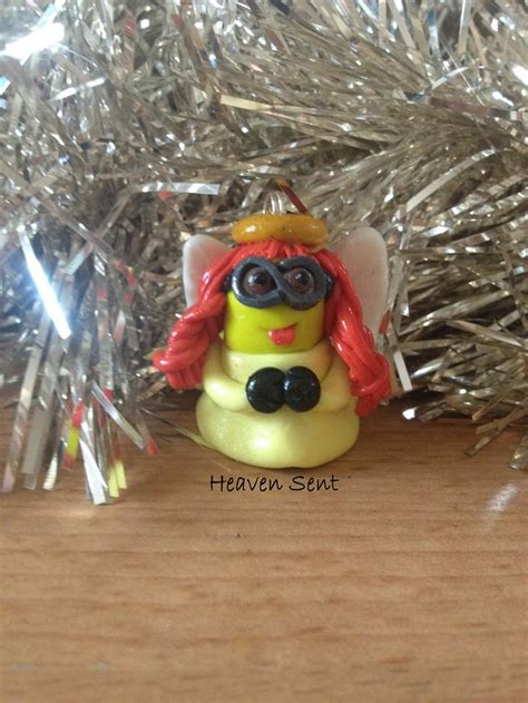 Despicable Me Christmas Angel Minion Charm Made From Fimosculpey