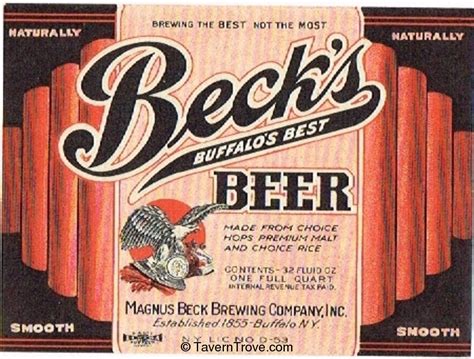 Item 67484 1937 Becks Beer Label Ny10 24