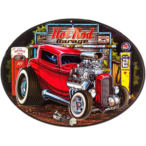 Hot Rod Garage Oval Metal Sign Hobby Lobby 389601