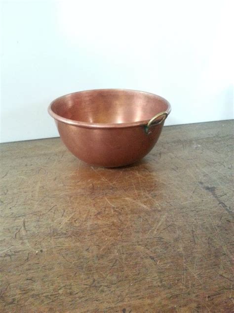 Solid Copper Mixing Bowl Heavy Duty Chefs Whipping Etsy Bowl
