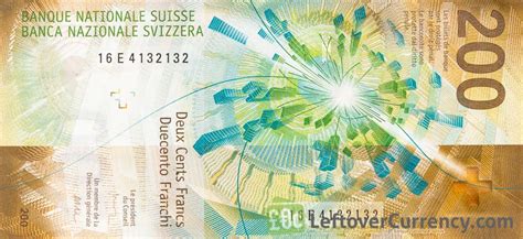 200 Swiss Francs Banknote 9th Series Exchange Yours For Cash Today