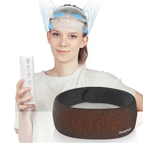 Renpho Electric Head Massager With Heat Compression Headache Relief Hat Rechargeable Head