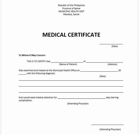 Simple Australian Doctors Certificate Template Doctors Note Template