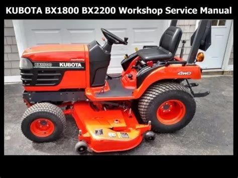 Kubota Bx 1800 Bx 2200 Tractor Workshop Manuals For Tractor Service