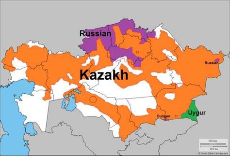 Languages Of Kazakhstan 1046 × 715 Language Map Linguistics