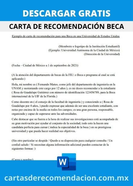 Cartas De Recomendación Académica Ejemplos ️ 2022
