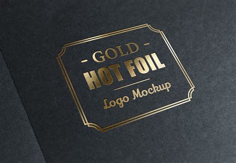 Free Gold Stamping Golden Foil Logo Mockup Creativebooster