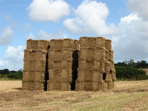 A Stack Of Square Straw Bales © Evelyn Simak Geograph Britain And