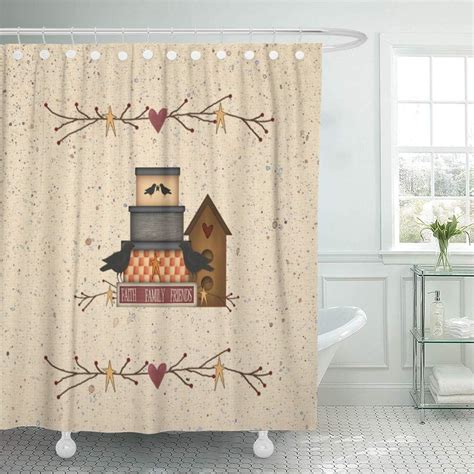 Semtomn Shower Curtain Waterproof Polyester Fabric X Inches Heart