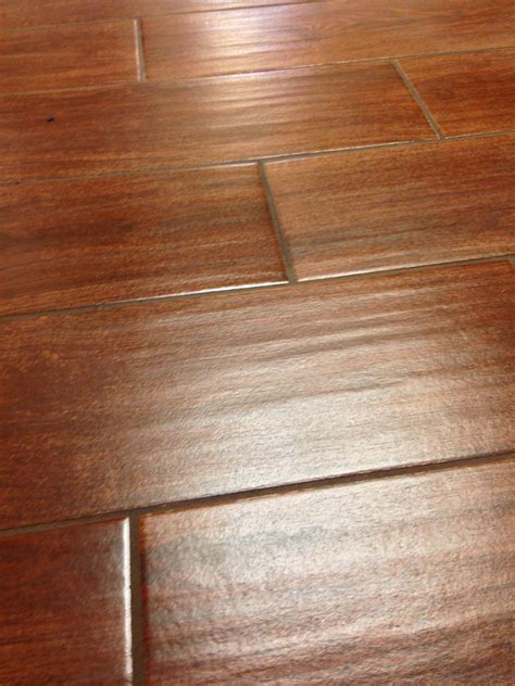 Good Looking Wood Look Tile With Natural Glossy Floors With Teak Wood