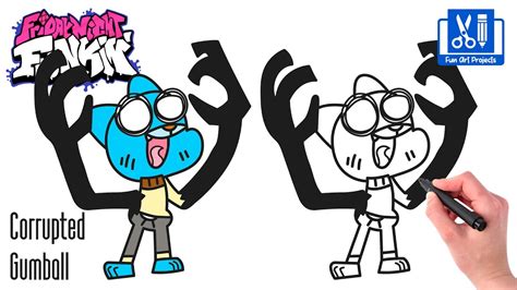 How To Draw Corrupted Gumball Pibby Friday Night Funkin Fnf