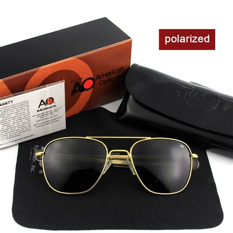 Fashion High Quality Brand Designer Sunglasses Men American Army Military Pilot Ao Sun Glasses