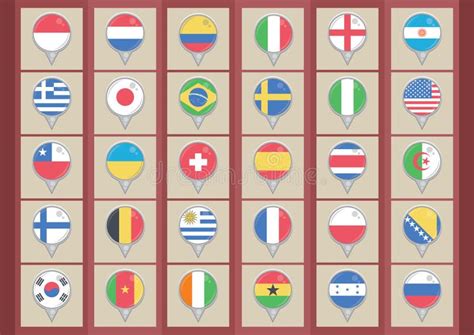 Collection Of Country Flags Vector Illustration Decorative Design