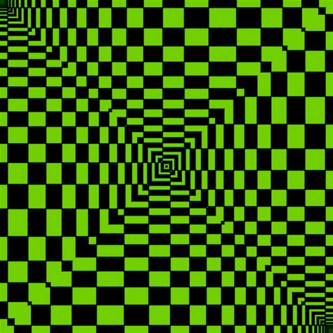 Trippy Green Black Blocked Green Illusionist Squares Trippy Hd