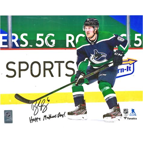 brock boeser vancouver canucks autographed 11 x 14 reverse retro jersey skating photograph