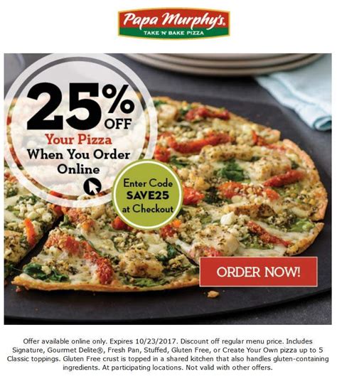 Offer valid for online order only. Papa Murphys January 2021 Coupons and Promo Codes 🛒