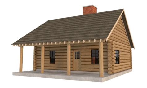 Build Your Own Log Cabin House Plans Diy 2 Bedroom Vacation Home 840 Sq