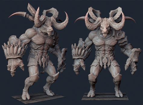 3d Fantasy Character Buffalo Model Monster Full Image
