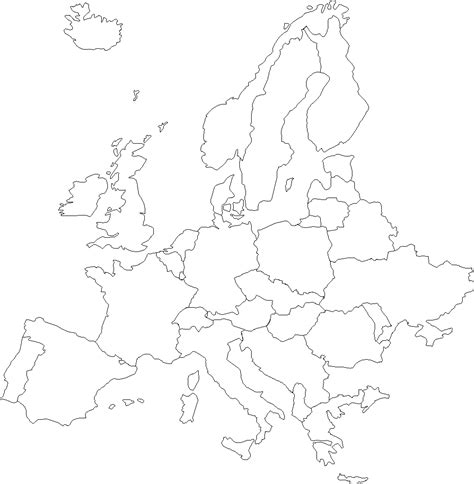 Karten von europa europakarte weltkarte com und for ausdrucken. Europa (nur die Konturen und Grenzen) | Landkarten ...