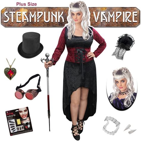 Plus Size Steampunk Vampire Halloween Costume Lg Xl 1x 2x 3x 4x 5x 6x
