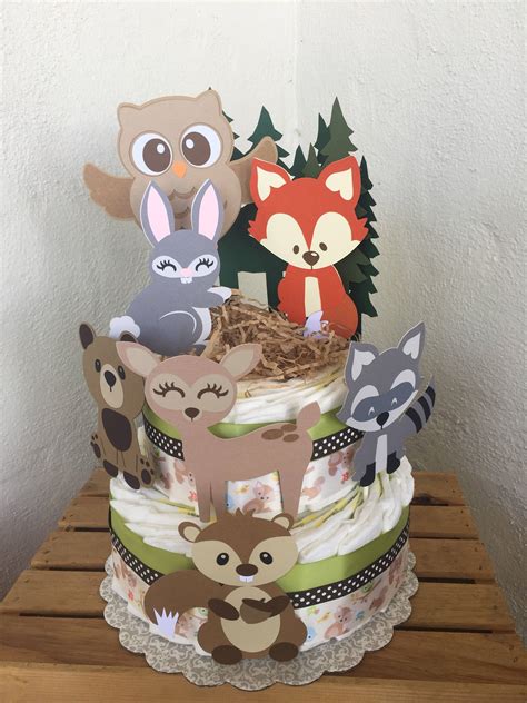 It's a quick and easy process to select, customize, and send your selection. Woodland Diaper Cake, Forest Animals Baby shower Diaper ...