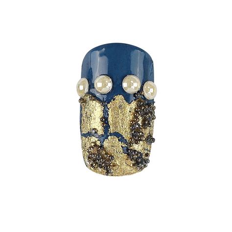 Turquoise And Gold Nail Art With Swarovski Crystal Pixie In Deluxe Rush And Pearls Start