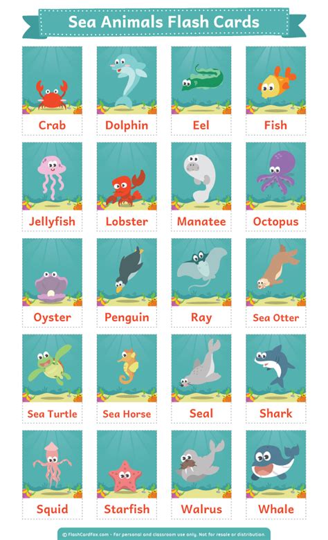 Under The Sea Flashcards Free