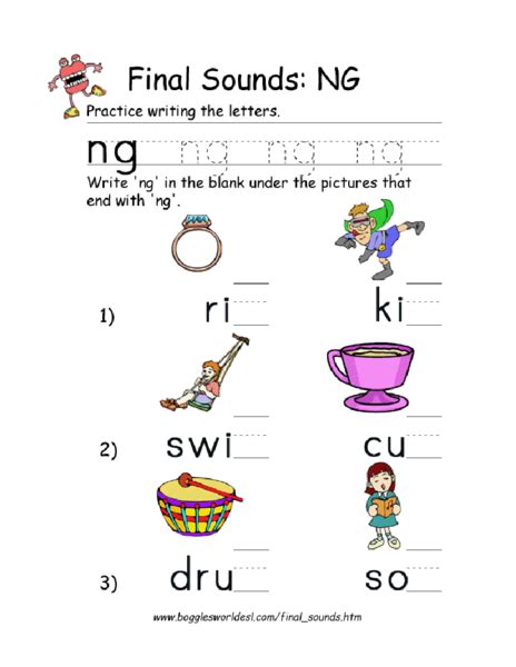 Phonics Ng Sound Worksheet 040