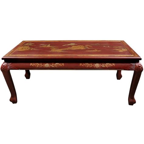 Red Lantern Red Lacquer Wood Oriental Coffee Table In The Coffee Tables