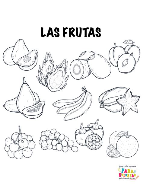 Dibujo De Coleccion De Frutas Para Colorear Para