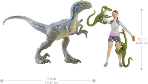 Jurassic World Human And Dino Pack Yasmina Yaz And Velociraptor Action