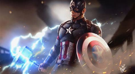 7620x4320 Captain America Holding Thors Hammer 7620x4320 Resolution