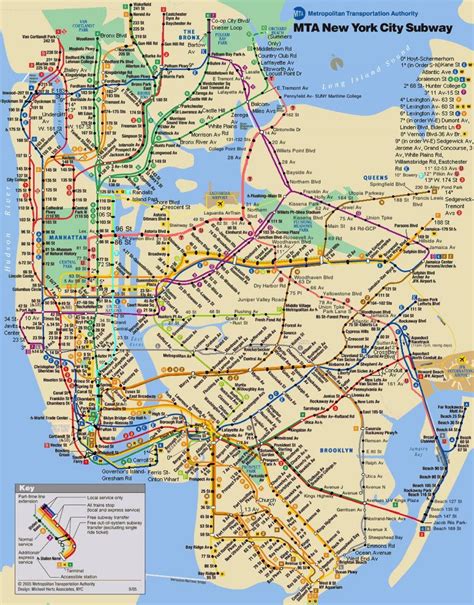 Nyc Transit Map Mta Transit Map New York Usa