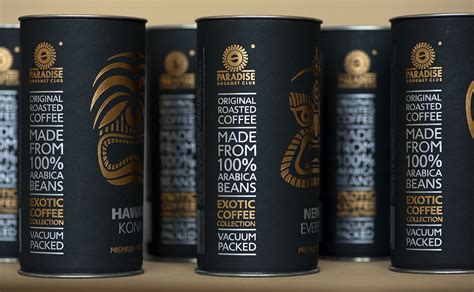 exotic coffee collection  paradise gourmet club  packaging   world creative package