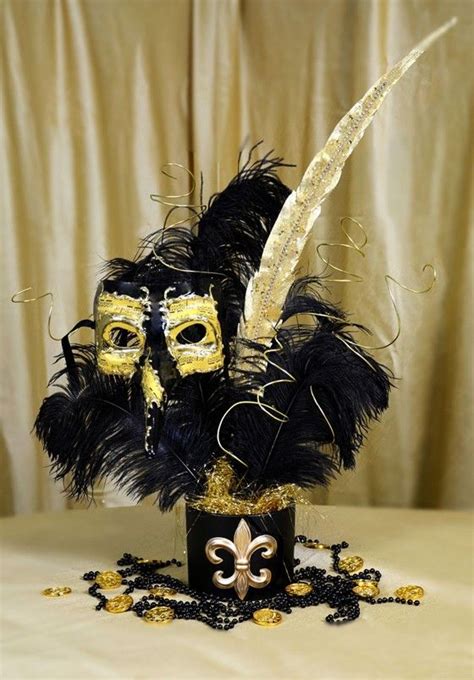Black And Gold Masquerade Mask Centerpiece Tutorial Black And Gold