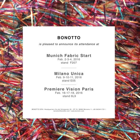 Bonotto Bonotto Textiles Trade Shows Attendance 2016