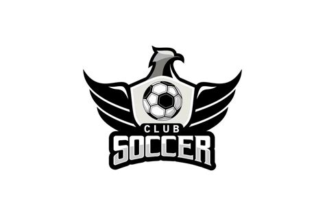 Soccer Logo Design Winged Eagle Modern Football Team Vector Symbol