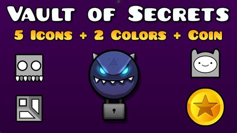 Vault Of Secrets All Codes 5 Icons 2 Colors Coin Geometry Dash